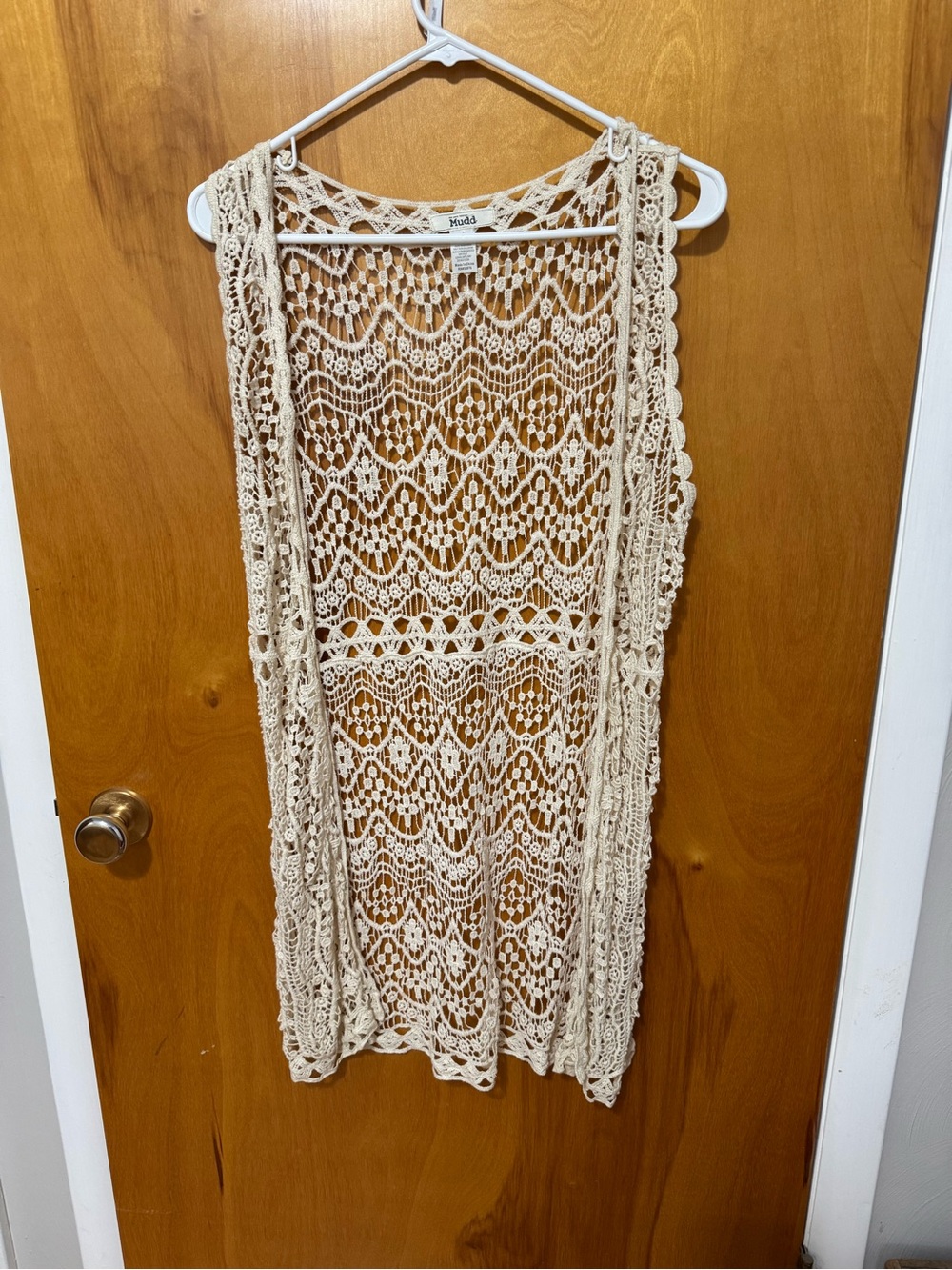 Mudd Cream Crochet Lace open front cardigan